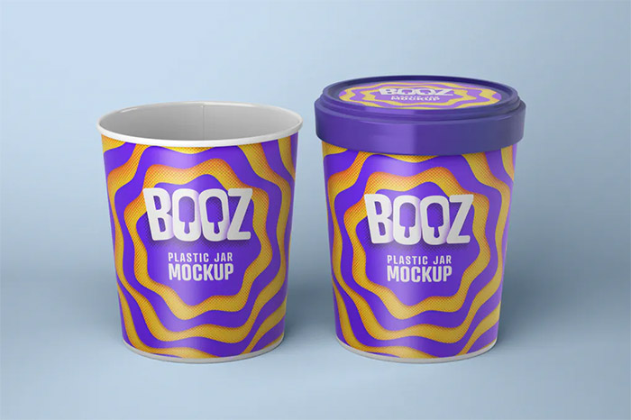 Realistic Ice Cream Cups Mockup
