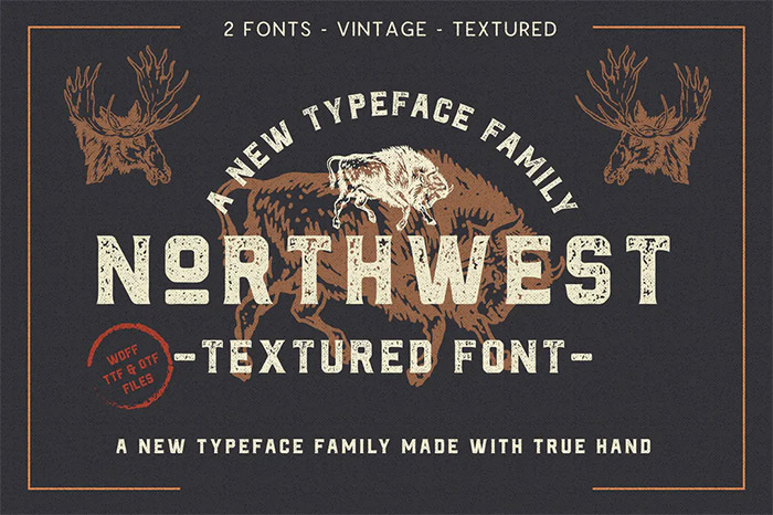 The Northwest - Textured Vintage Type Family