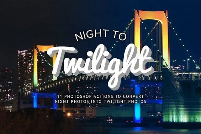 Photoshop Actions to Turn Night Photos into Twilight 