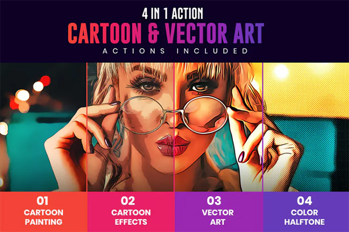 4 in 1 Cartoon & Vector Art
