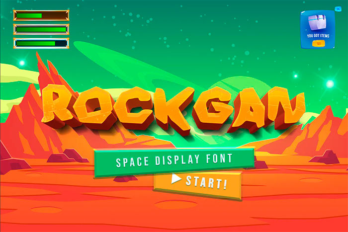 Rockgan - Space Game Display Font