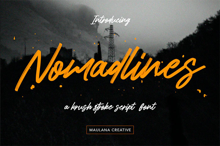 Nomadlines Brush Stroke Script Font