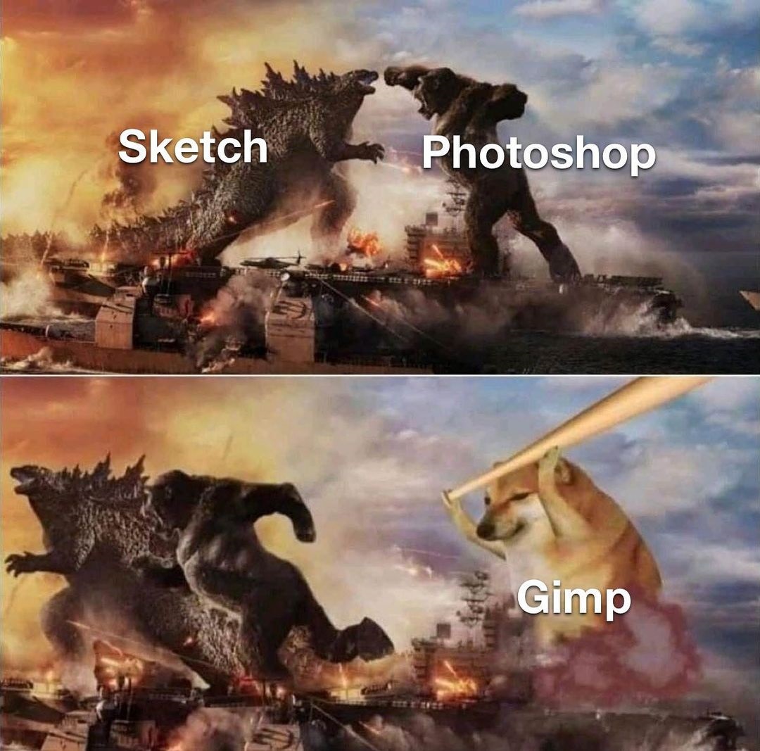 sketch vs photoshop vs gimp
