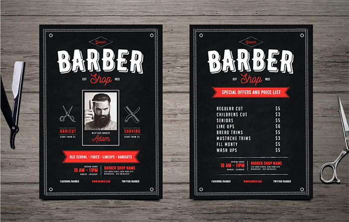 Dark Barber Shop Flyer