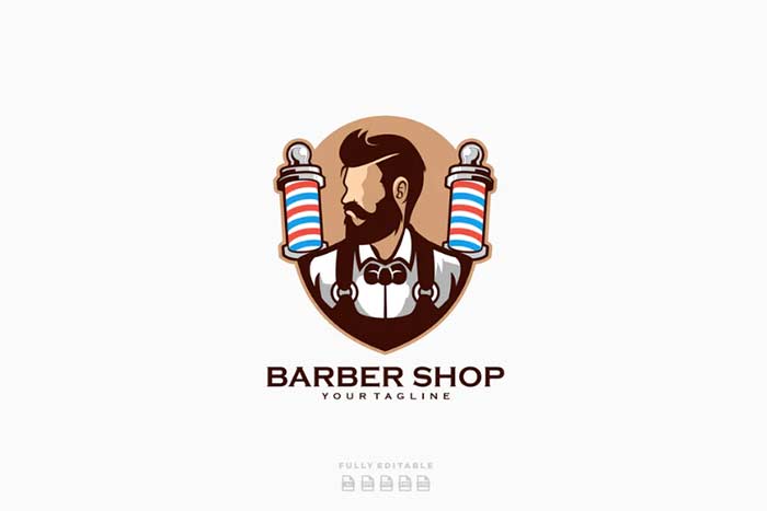Barber Shop Beard Man Logo
