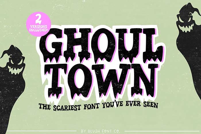 GHOUL TOWN Halloween Drip Fonts